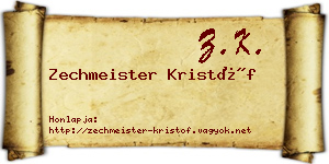 Zechmeister Kristóf névjegykártya